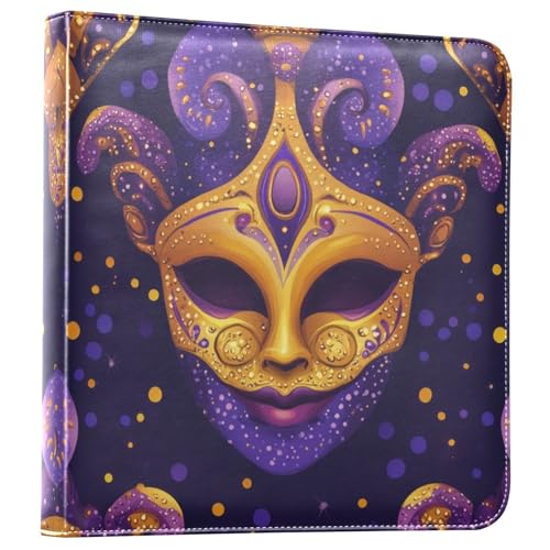 Álbum de fotos autopegable DIY Scrapbook Album con diseño de máscara de carnaval y encuadernador de 3 anillos, 40 páginas de 8x10 pulgadas para recuerdos miniatura 1
