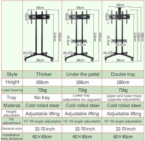 Soporte móvil para TV con ruedas y ajuste flexible miniatura 6