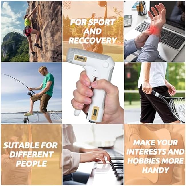 JGM 2-In-1 Hand Grip Strength Trainer with Finger Exerciser - Adjustable Forearm Strengthener with Counter for Injury Recovery, Physical Therapy and Muscle Building