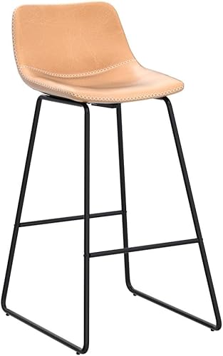 Miniatura 148 de HeuGah Juego de 4 taburetes de bar de piel sintética, sillas de bar de 26 pulgadas con respaldo, taburete de mostrador moderno para isla de cocina