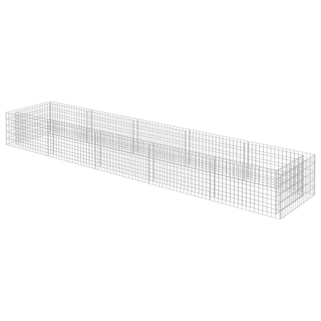 vidaXL Gabion Raised Bed Galvanised Steel 450x90x50cm Stone Basket Raised Bed