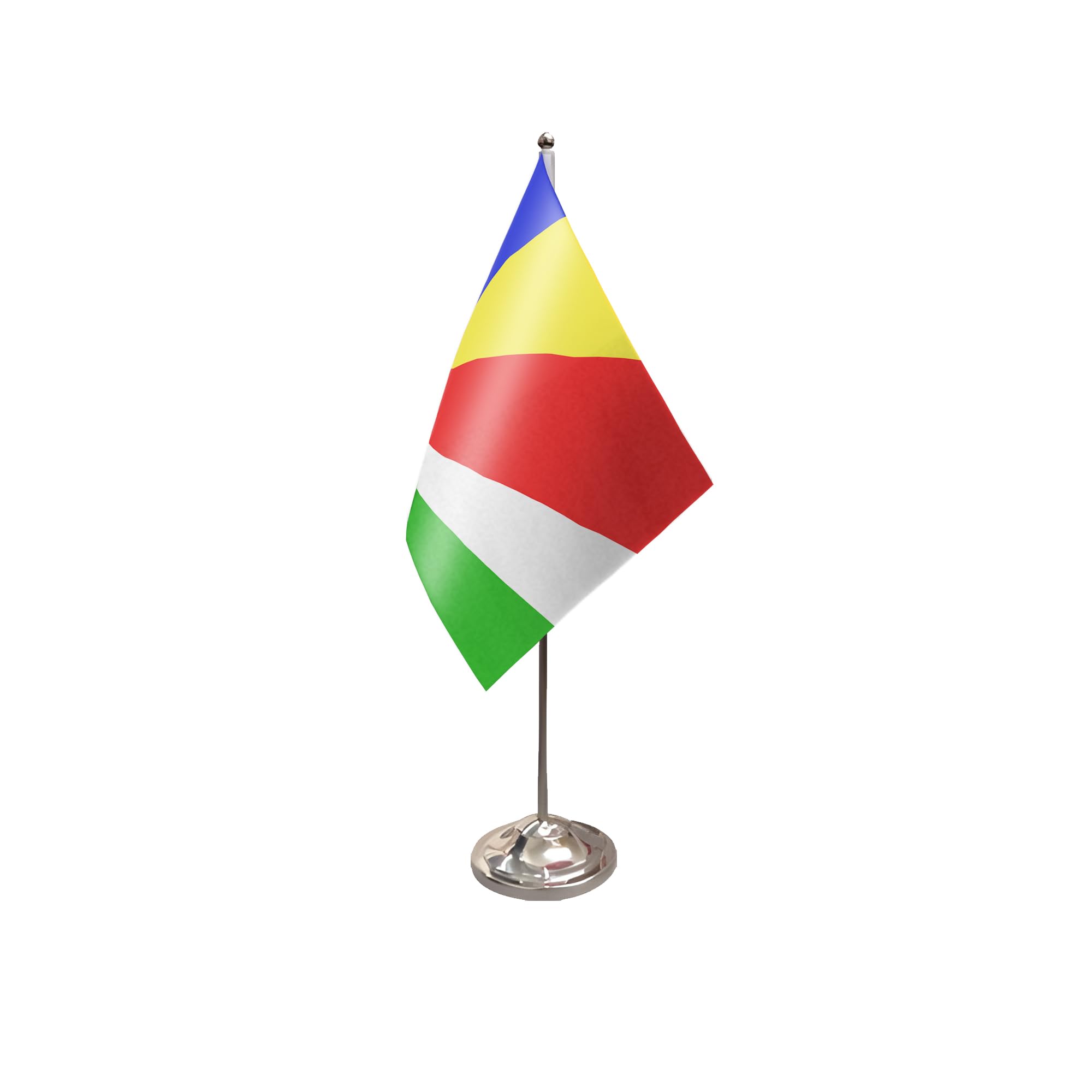 Flagtex Seychelles Satin Table Flag With Chrome Pole & Base