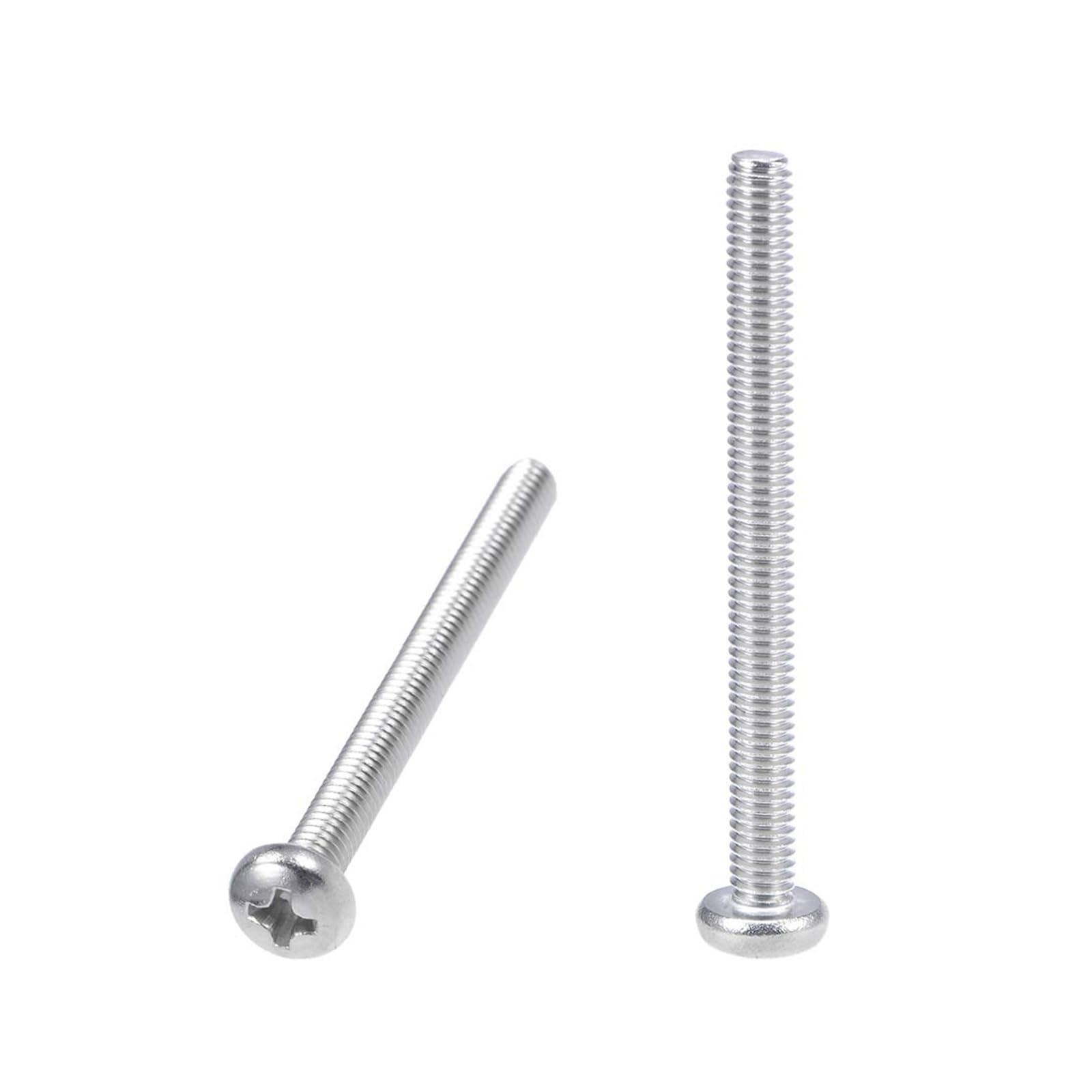 MACHSWON M4x45mm Machine Screws Pan Phillips Cross Head Screw 304 Stainless Steel Round Head Cross Screw Fasteners Bolts 20Pcs