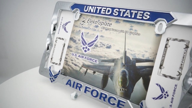 Af Veteran License Plate Frame Elektroplate Officially Licensed