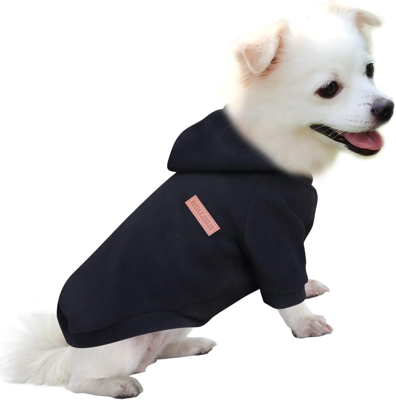 HuaLiSiJi Dog Hoodie Dog Sweatshirt Elasticity Fabric is Quite Comfortable, Soft and Warm for the Animal and Easy to Wear (Black, XS)