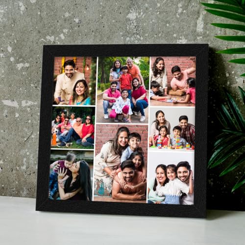 ArtX Customized Collage Photo Frames for Wall, Personalised Photo Frame with Photo Upload, for Couple, Family, Friends for Bedroom, Living Room and Gift, Set of 1