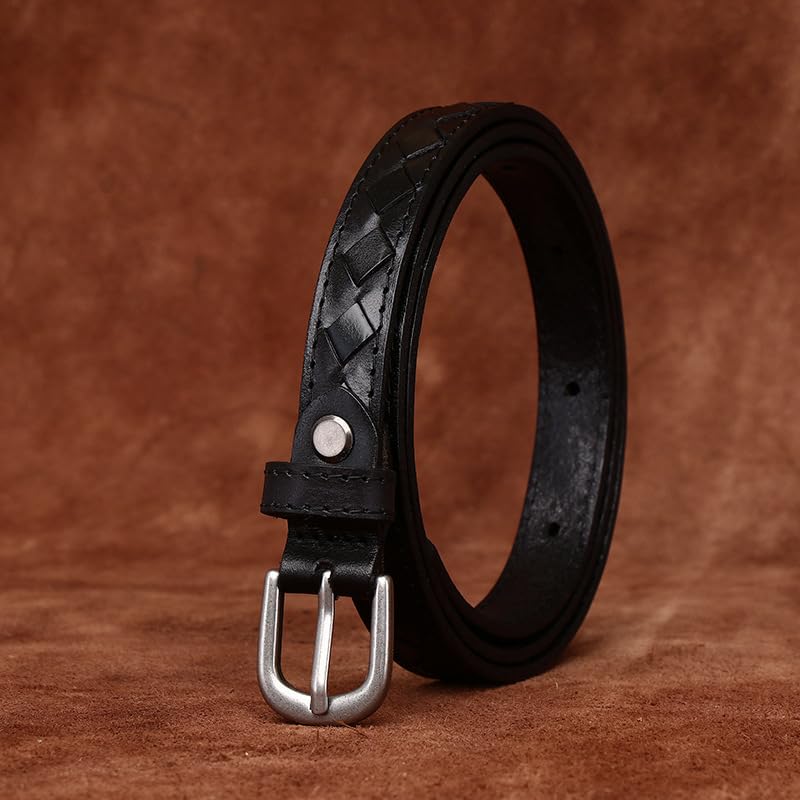 1.8cm Skinny Leather Stitched Belt - Braided Waist Strap For Women's Dresses, Jeans & Coats3