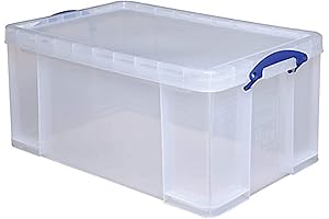 Really Useful Clear Transparent Plastic Storage Box, 64 Liters