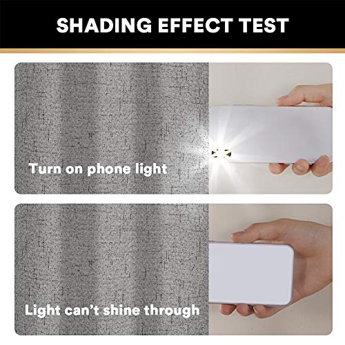 Image of PrinceDeco 100% Blackout Curtains for Living Room Sliding Door Curtains Blackout Curtains 96 Inches Long Patio Curtains for Sliding Door Curtain,W100 X L96 Inch, Light Grey
