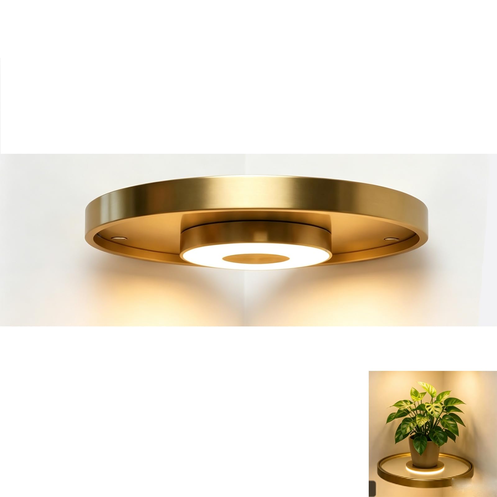 Floating Wall Shelf with Built-in Ambient LED Light, Wall Mounted Shelves with LED Lights, Hanging Display Rack Shelf with Invisible Brackets, Elevate Space with Elegance, Space-Saving (1pcs)