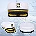 JMYJTSHDP Captain Hat Sailor Skipper Cap Marines Style Costume Accessory Adjustable Yacht Boat Captains Hats for Adult Men Women Teenage Halloween Masquerade Party, White1