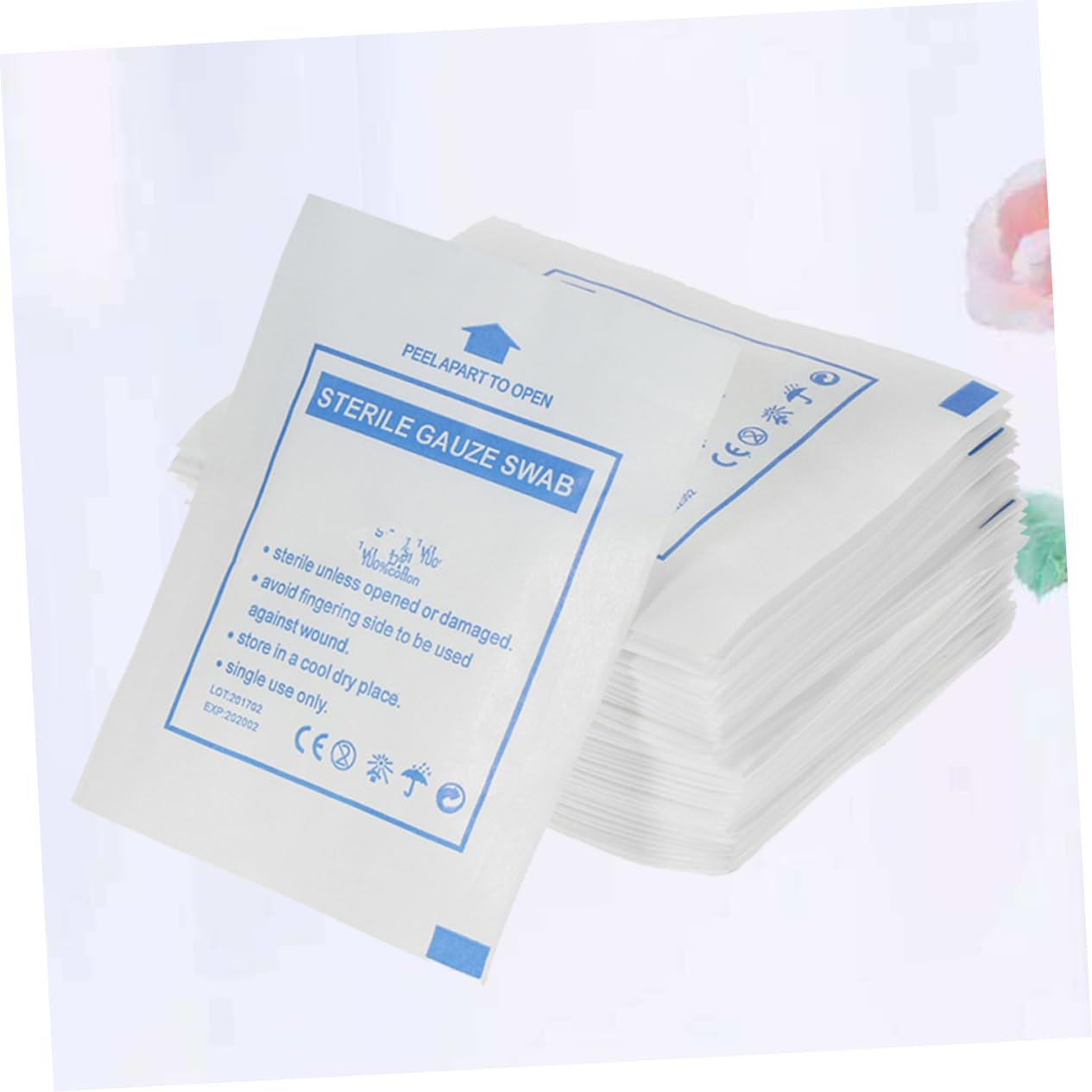 Ipetboom 100% Pure Gauze Swabs White 5x5cm Disposable Strong Absorption for Home Use