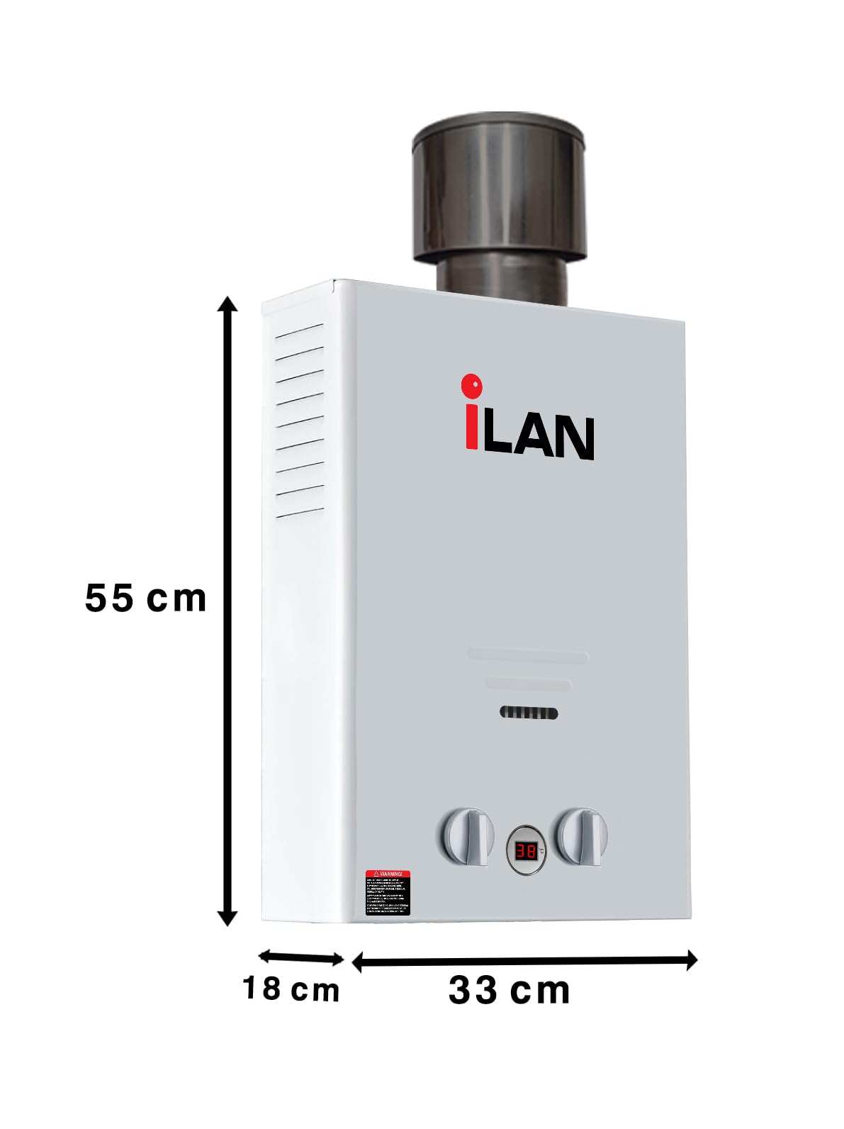 iLAN 10 l/min bezzbiornikowy gazowy podgrzewacz wody na propan / LPG z osłoną przeciwdeszczową, wielofunkcyjny natychmiastowy prysznic na zewnątrz, na kemping, mycie zwierząt domowych, łodzie domowe i