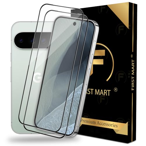 Image of FIRST MART Tempered Glass Screen Protector for Google Pixel 11 Pro - Full-Glue Screen Guard, 3D Edge to Edge, HD Clear, Bubble-Free, Case-Friendly, Black, Pack of 2