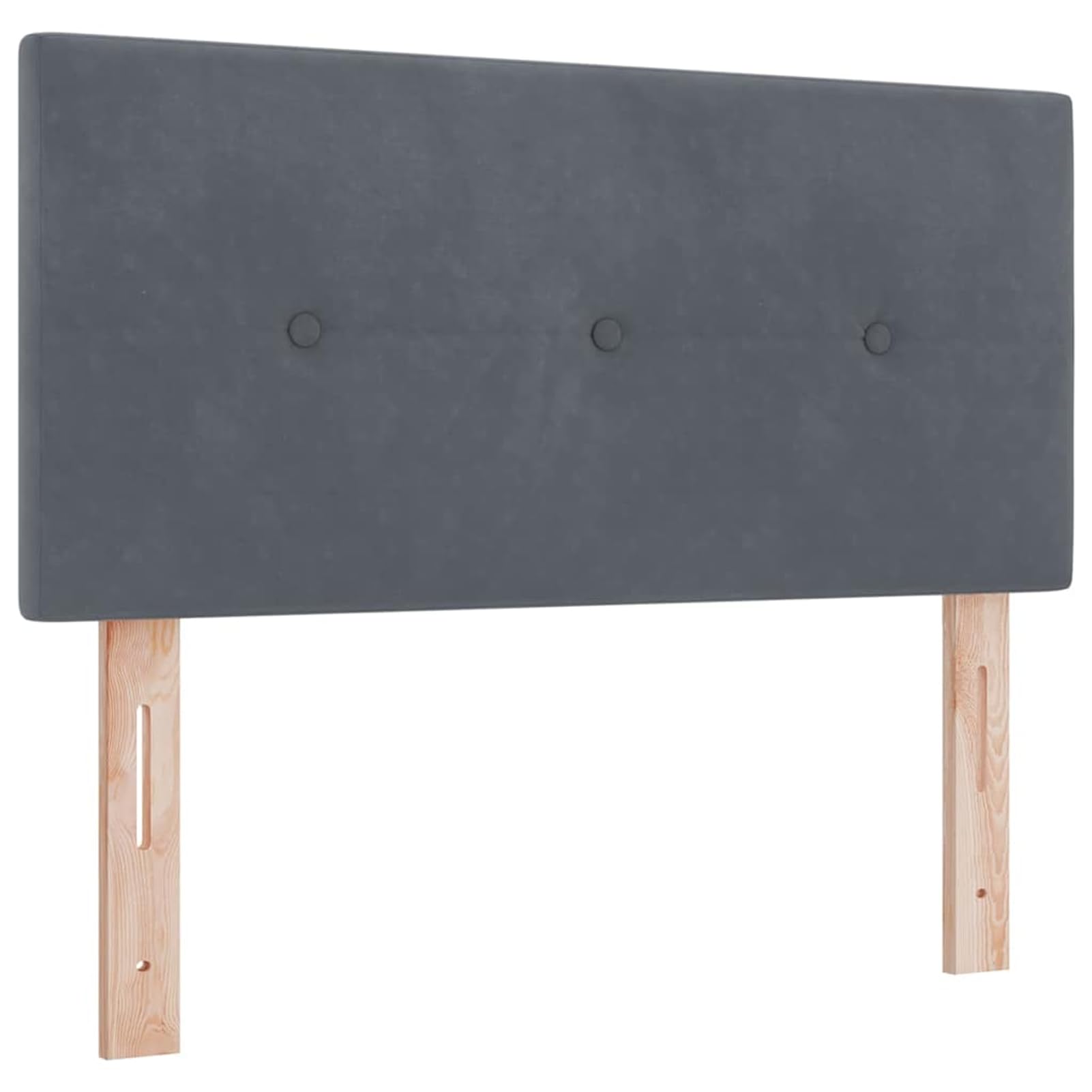 Łóżko kontynentalne z materacem 200 x 90 cm, ciemnoszare, średnio twarde, materac z pianki kieszeniowej, regulowany zagłówek, oddychający, do łóżka pojedynczego, w zestawie stelaż i zagłówek