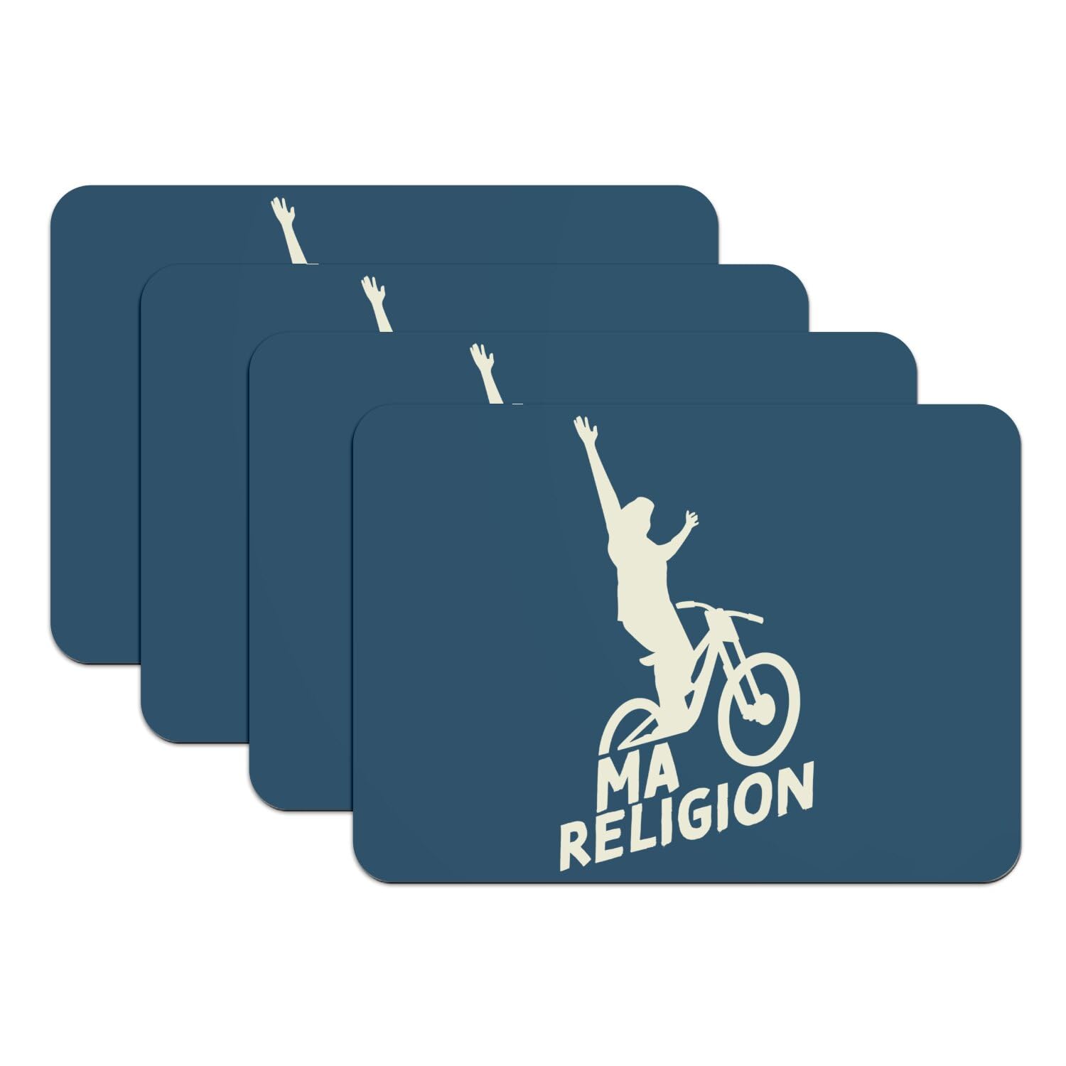 Sets de table VTT bleu antidérapants pour éviter les taches sur la table