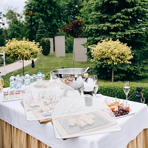 FOOEN (6 Pack) Pop-Up Outside Picnic Mesh Food Covers Tent Umbrella for Outdoors and Camping Food Net Cover Keep out Flies Mosquitoes Ideal for Parties BBQ, Reusable and Collapsible 17 x 17inches