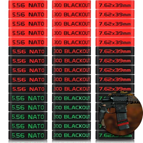 45 Pack Magazine Marking Band 5.56, 300 Blackout, 7.62 x 39 mm Magazine Bands for Accessories, 3