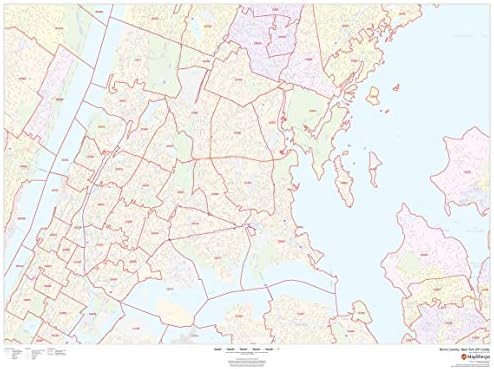 Bronx Zip Code Map Amazon.com : Bronx County, New York Zip Codes - 48" X 36" Matte Plastic  Wall Map : Office Products