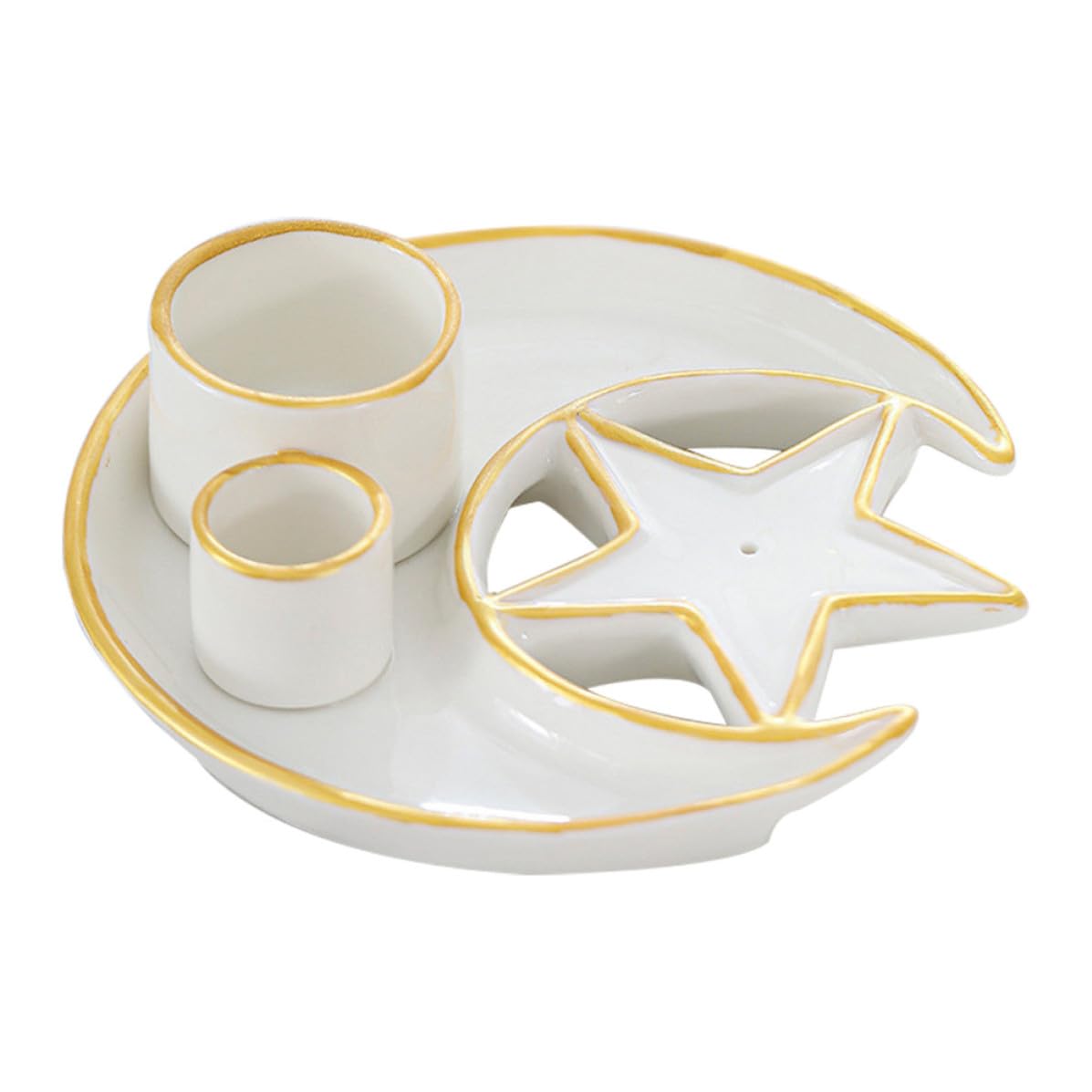 Soporte para Incienso de Cerámica Blanco Diseño de Hierba Aromática, Difusor de Aroma Elegante y Decoración Artística para Escritorio y Hogar