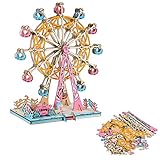3D Wooden Puzzle DIY Ferris Wheel Puzzle 3D Jigsaw Model Gifts for Kids and Adults (295 PCS)
