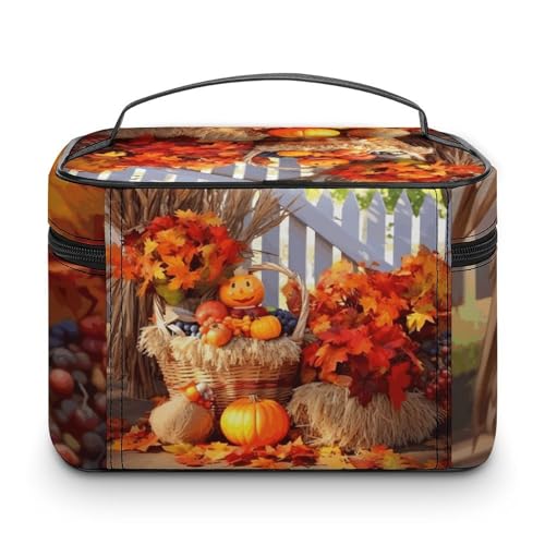 Foldable Travel Luggage Bag for Men And Women, Dry And Wet Separation Portable Travel Luggage Bag, Autumn Thanksgiving Printed Waterproof Sports Luggage Bag, Fitness Bag3