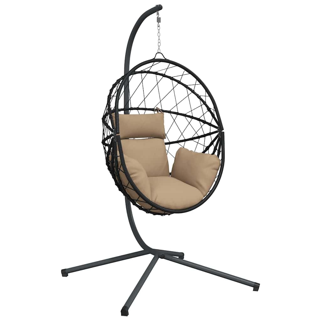Genérico Silla Colgante Huevo con Soporte Tela y Acero Gris Taupe,Casa y jardín,Jardín,Artículos de Exterior,Balancines de jardín,Gris Topo,4007403