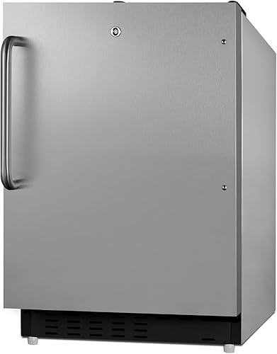 Summit Appliance ALRF49BCSS Refrigerador-congelador integrado de 20 pulgadas de ancho, compatible con ADA, estantes ajustables, capacidad de 2.68