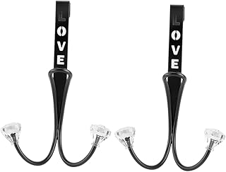2pcs Hangers Hat Hangers Over Door Towel Rack Black Coat Hooks Wall Mounted Towel Holder Over Door Coat Rack Bath Towel Hooks Over Door Hook Iron No Trace Bracket Door Hanger (Love
