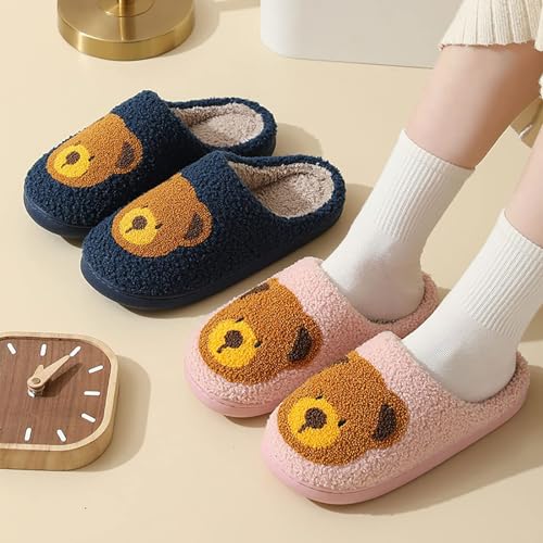 Image of Women's Men's Cute Frog Slippers Fuzzy Memory Foam Kawaii Cartoon Animal Slippers Winter Warm Fluffy Shoes
