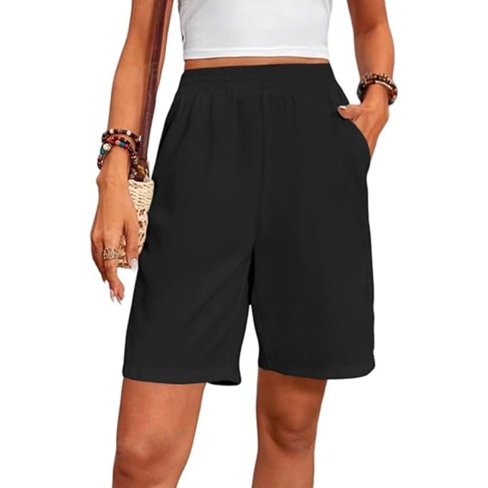 Women's Outdoor Shorts with High-Waisted Design Drawstring Waist Relaxed Fit Stylish Brown Summer Wear | Women Dress | Jumpsuit | Jumpsuits for Women Stylish