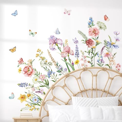 Spring Garden Flower Wildflower Iris Butterflies Wall Stickers for Living Room and Girls bedroom Nursery Decor
| Decalmile Spring Wildflower Iris Butterflies Flower Wall Stickers for Living Room and Girls' Nursery Decor
| Decalmile Spring Garden Wil