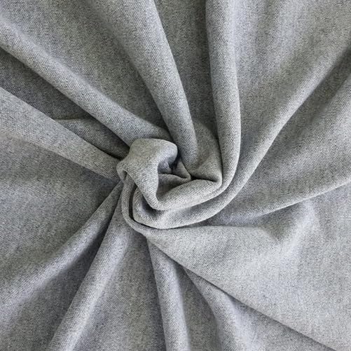 Cotton Spandex Jersey Fabric - 4 Way Stretch - 60" Width Sold by The Yard - Ideal for T-Shirts, Dresses, Athleticwear Apparel (Light Grey, 5 Yards)
