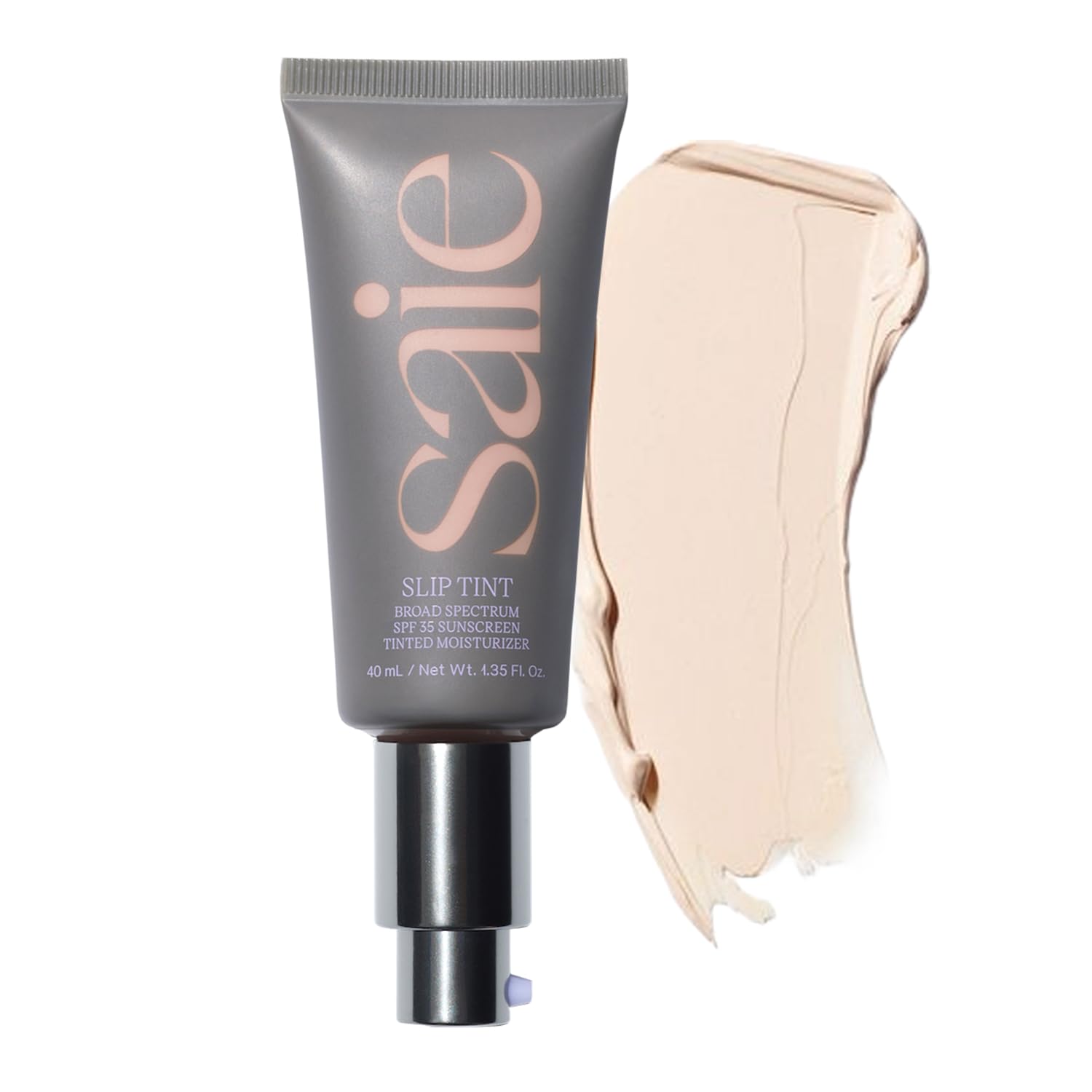 SaieSlip Tint Tinted Moisturizer with SPF 35 - Light Coverage, Glowy Skin Tint & Mineral Sunscreen for Face with Hydrating Hyaluronic Acid - Summer Makeup Essential - Shade One (1.35 oz)