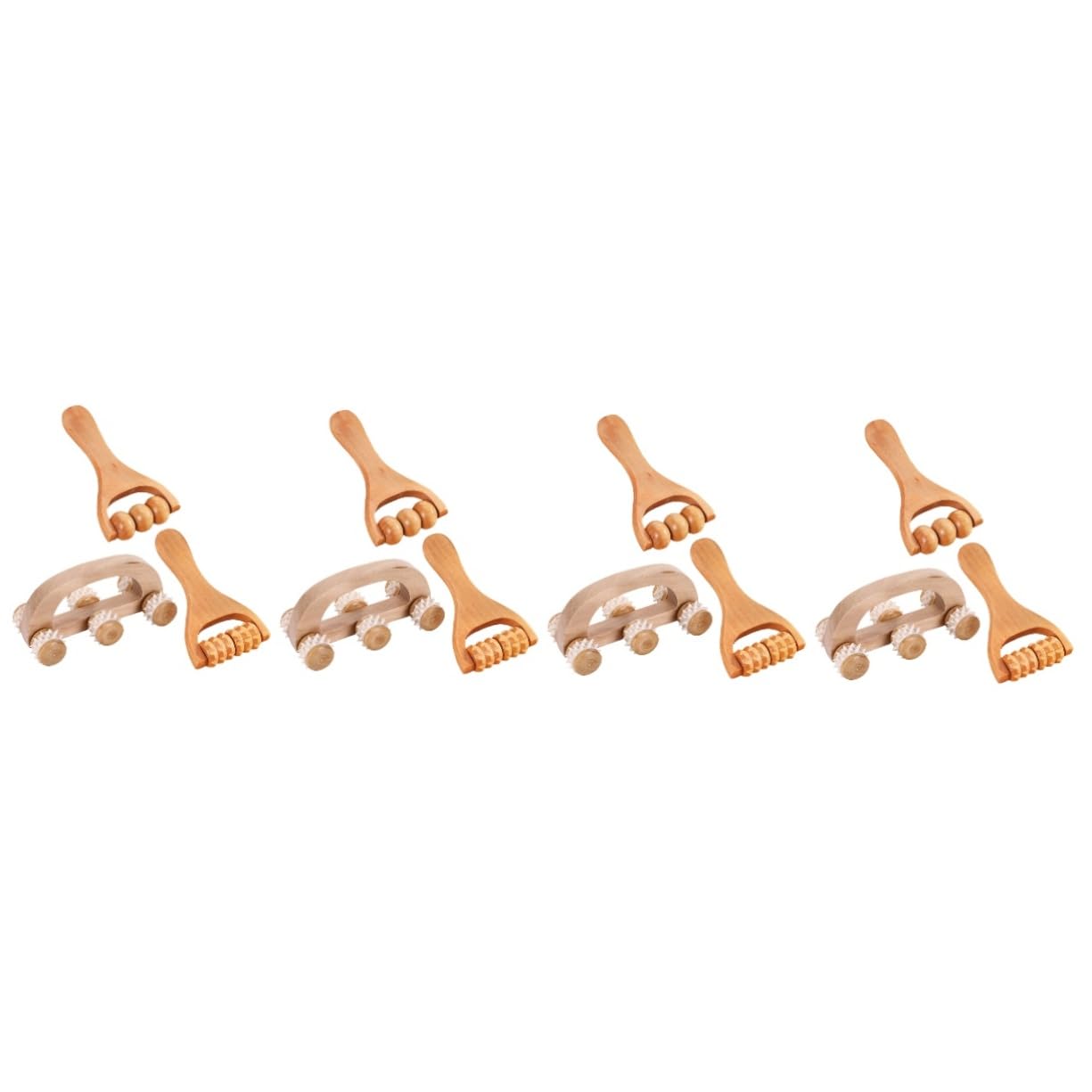 PACKOVE 4 Sätze Massagegerät-set Handroller Gelenke Erwachsene Tragbar Rollen Massagerolle Handflächenmassagegerät Bausatz Massagegerät Für Nacken Bein Bob Bausätze Holz 3 Stücke * 4