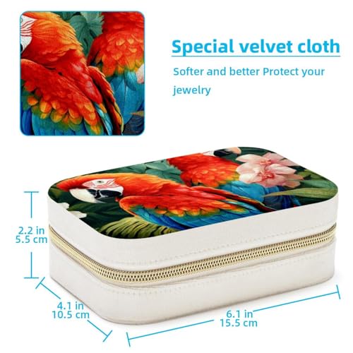 Boîte à bijoux perroquet double couche compacte pour le voyage - 5