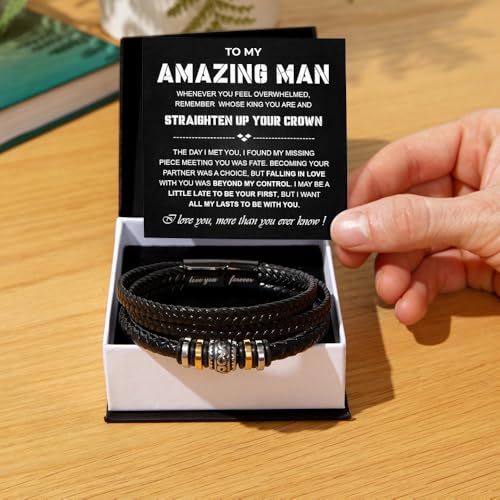 Pulsera para hombre trenzada acero inoxidable con mensaje miniatura 2