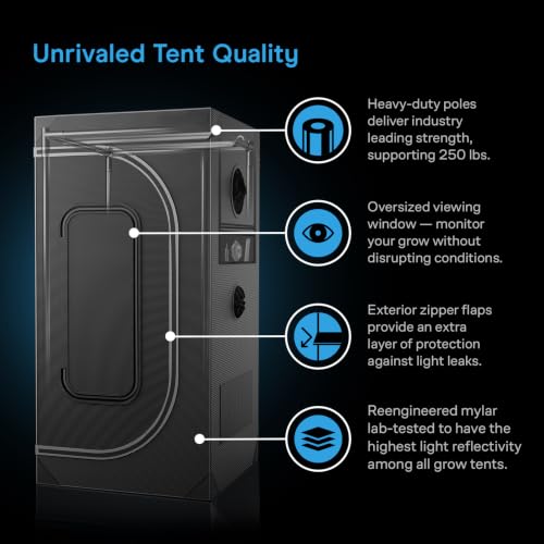 Image of AC Infinity AI Grow System 3x3, 3-Plant Kit w /Self-Learning AI Controller. | Dynamic Airflow & LM301H LED Lighting Control, 2000D Mylar Tent w / Lab-Tested Reflectivity, Largest Zippered Window