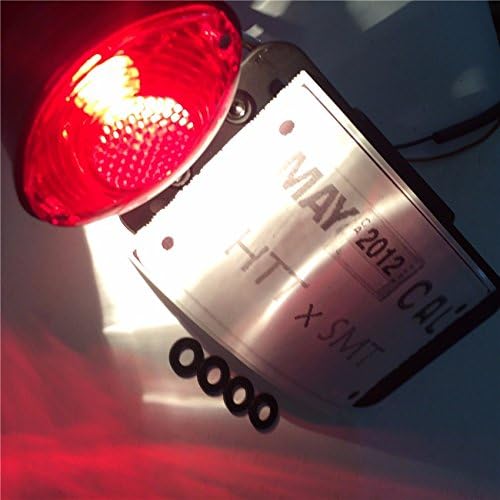 XKMT-Black Custom Horizontal Vertical Side Mount License Plate Bracket with Red Taillight Compatible With most Applications H-D Metric Bikes Choppers See picture Compatible With detail measurement