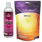 DETALLES y ENTREGA: Condones AMOR Paquete de 50, 69 mm, transparente, con aroma a vainilla más 250 ml de gel deslizante a base de agua de alta calidad. Condones delgados para sexo anal emocionante e higiénico.