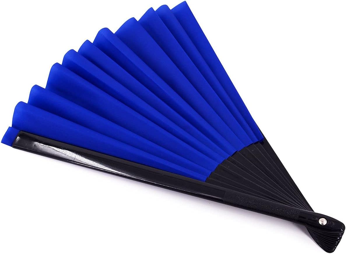 1SourceTek Large Folding Fan Nylon Cloth Handheld Folding Fan Chinese