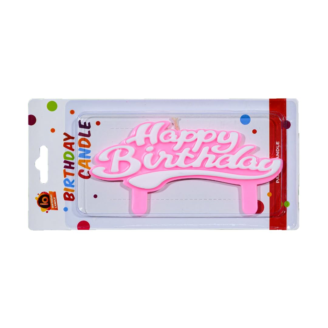 Io Birthday Candle Pastel Pink Birthday Candle Happy Birthday Candle (Pastel Pink)