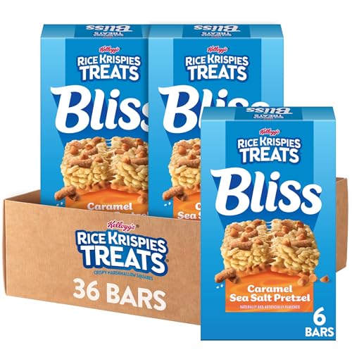 Rice Krispies Treats Bliss Crispy Marshmallow Squares, Snack Bars, Caramel Sea Salt Pretzel