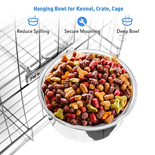 Kennel Water Bowl, 2 Packs No Spill Hanging Cage Crate Bowl for Cat, Small Dog Feeder -2 Cups / 1 Pint Kennel Water Bowl, 2 Packs No Spill Hanging Cage Crate Bowl for Cat, Small Dog Feeder -2 Cups / 1 Pint