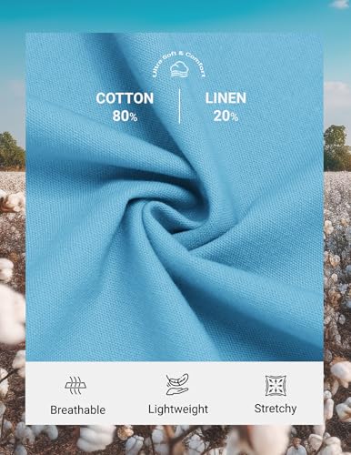 Image of COOFANDY Mens Cotton Linen Pants Casual Drawstring Summer Beach Pants Lightweight Linen Dress Trousers