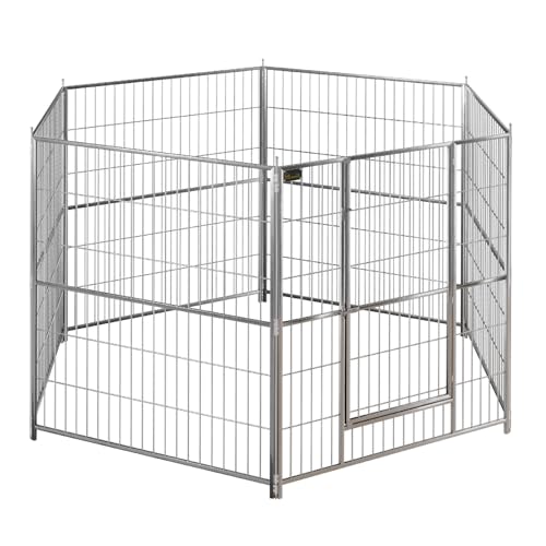 304 Stainless Steel pet Game Fence Puppy Game Fence Kennel Fence Sports Fence Door Fence Foldable Dog Kennel 6 Pieces Single Piece 39.4inches