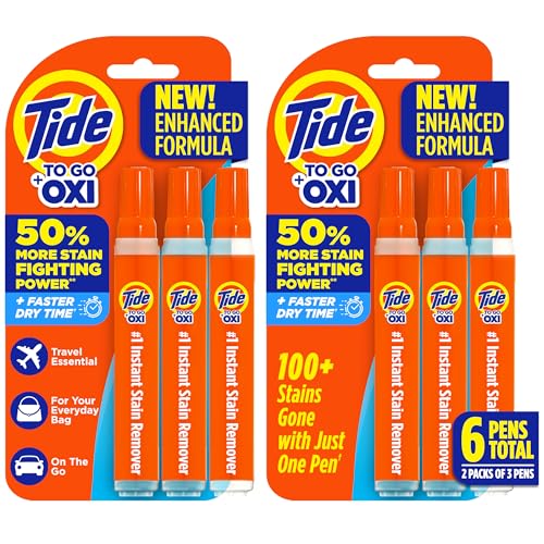tide pen stain remover for clothes to go pen instant stain remover pen amp spot cleaner portable amp travel-friendly works on food amp drink stains fits in purses amp bags 3 count pack of 2