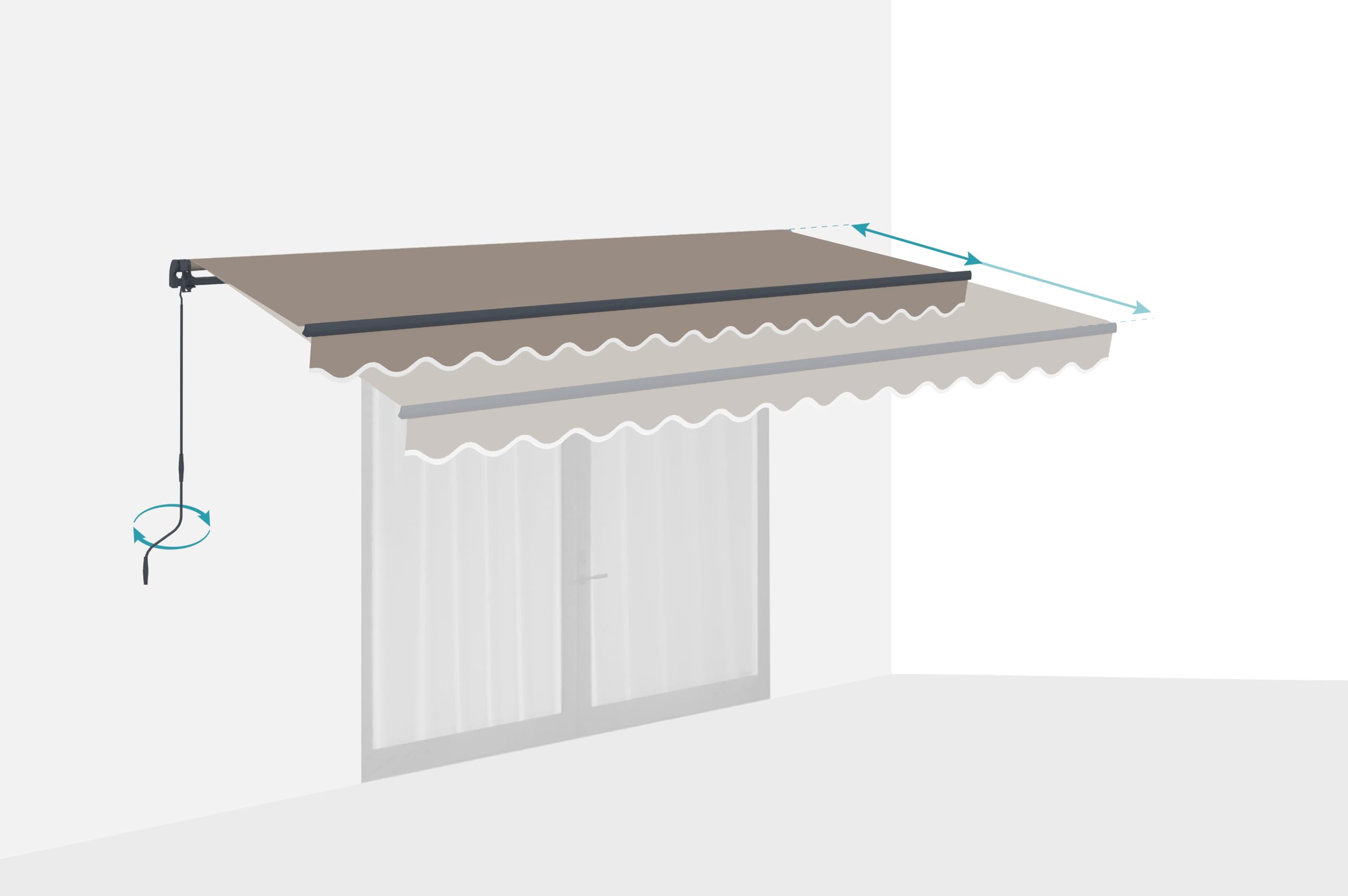 Cazeboo Vecchio Einteilige Markise 4m x 3m Taupe