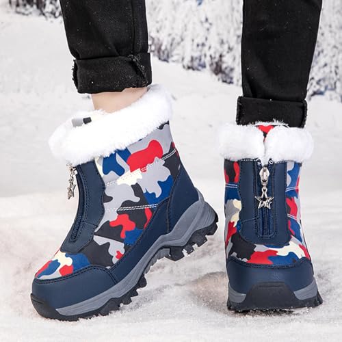 Bottines pour bébé avec fermeture éclair chaussures d'hiver bleues - 3