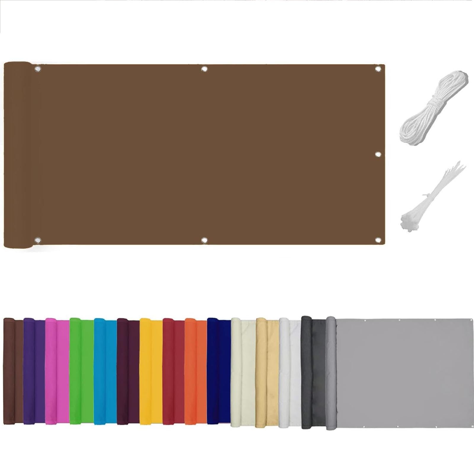 QSZTJJ Garden Privacy Screen for Deck,Patio & Balcony | Heavy-Duty 180 G/m² PVC UV Protection & Windproof Garden Screening | Multiple Sizes & Colors Available (0.9x7m,Coffee)